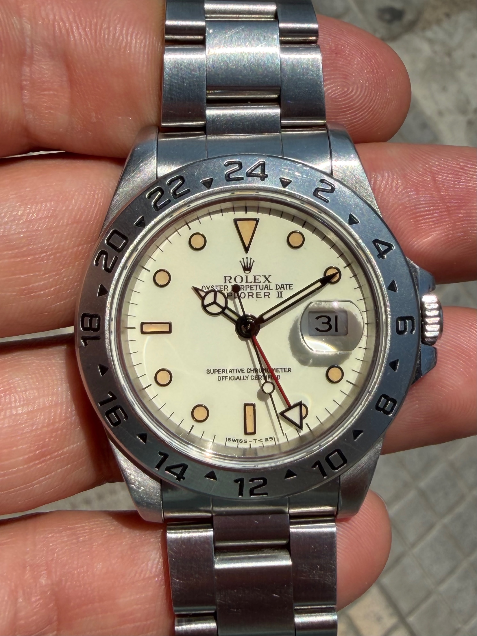 Rolex Explorer Chicchi di Mais Porcelain Ref. 16570 foto 2